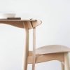 Minimalistiskt Träbord och Stol i Naturligt Trä för Skandinavisk Design.