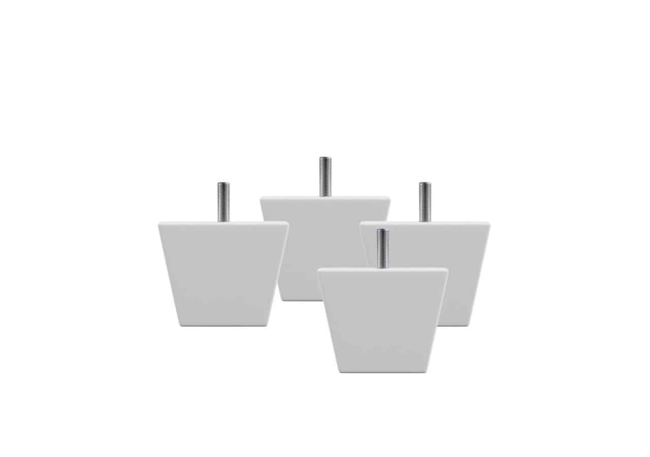 4pcs-legs-whiteoak Highlights for bed legs, modern bed furniture, white bed legs, recessed design, furniture legs.