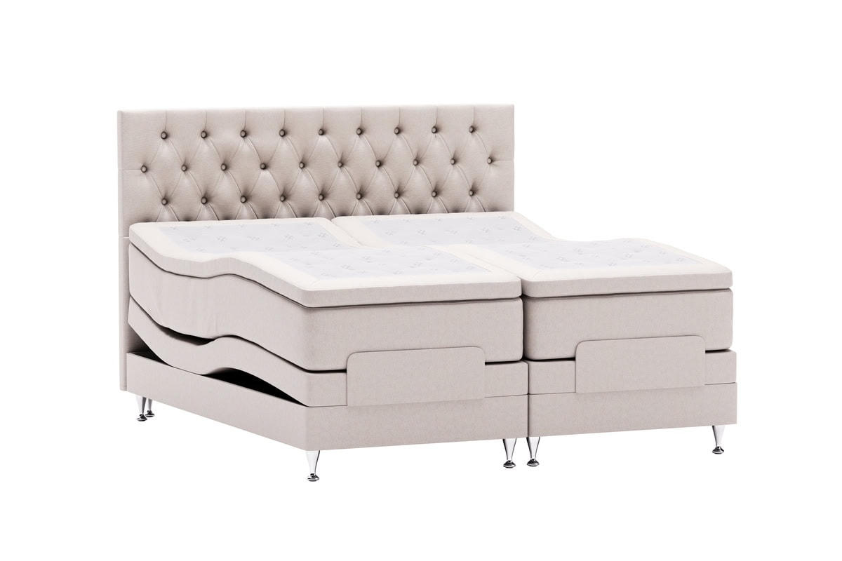 Hörnsoffa med förvaring och stilrent design, perfekt för moderna sovrum.
